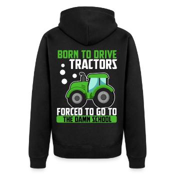 Tracteur agriculture agriculteur machines agricoles arable - Veste à capuche bio Premium Unisexe - noir - Dos - Nico (187cm)