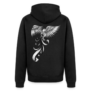 Phoenix Mystic Bird Légendaire Feu Vintage Rétro - Veste à capuche bio Premium Unisexe - noir - Dos - Nico (187cm)