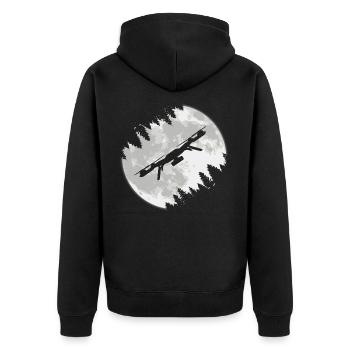 Drohne Geschenkidee Drone Mond Drohnen Piloten - Unisex Premium Bio Zip Hoodie - Schwarz - Hinten - Nico (187cm)