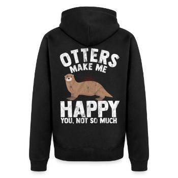 loutre - Veste à capuche bio Premium Unisexe - noir - Dos - Nico (187cm)
