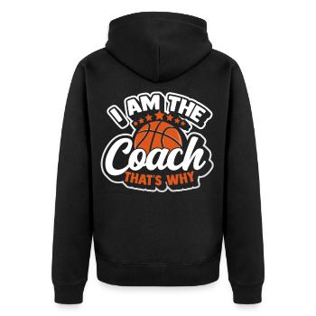 Basket- Streetball Dunking Coach Basket - Veste à capuche bio Premium Unisexe - noir - Dos - Nico (187cm)