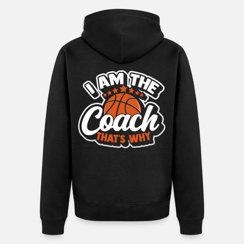 Basket- Streetball Dunking Coach Basket - Veste à capuche bio Premium Unisexe - noir