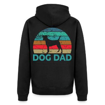 Dog Papa - Chiens Papa Motifs - pour les chiens pères - Veste à capuche bio Premium Unisexe - noir - Dos - Nico (187cm)