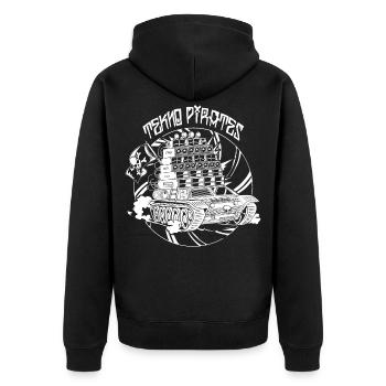 Tekno Nomads Pirate Sound System - Unisex Premium Organic Zip Hoodie - black - Back - Nico (187cm)