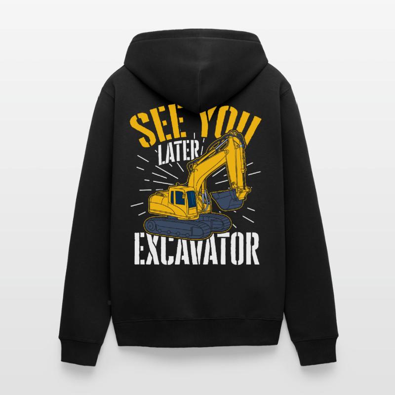 Excavator construction work road construction dredging work Unisex Premium Organic Zip Hoodie