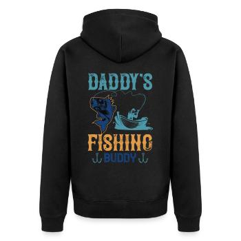 Anglers fish on the lake - Unisex Premium Organic Zip Hoodie - black - Back - Nico (187cm)