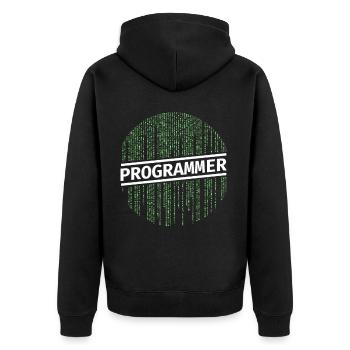 Programmer programmer coding - Unisex Premium Organic Zip Hoodie - black - Back - Nico (187cm)