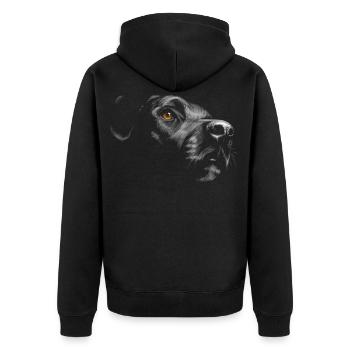 Labrador - Unisex Premium Bio Zip Hoodie - Schwarz - Hinten - Nico (187cm)