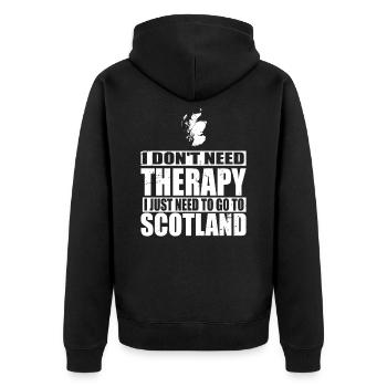 Schottland Schotten Schottische Schottisch - Unisex Premium Bio Zip Hoodie - Schwarz - Hinten - Nico (187cm)