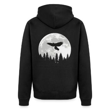 Faucons oiseaux de proie Fauconnerie Fauconnerie Chasse à la lune - Veste à capuche bio Premium Unisexe - noir - Dos - Nico (187cm)