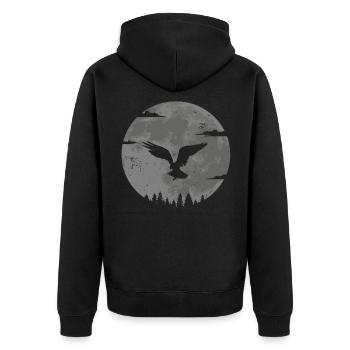 Faucons oiseaux de proie Fauconnerie Fauconnerie Chasse à la lune - Veste à capuche bio Premium Unisexe - noir - Dos - Nico (187cm)
