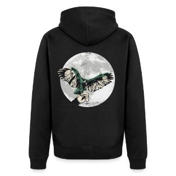 Faucons oiseaux de proie Fauconnerie Fauconnerie Chasse à la lune - Veste à capuche bio Premium Unisexe - noir - Dos - Nico (187cm)