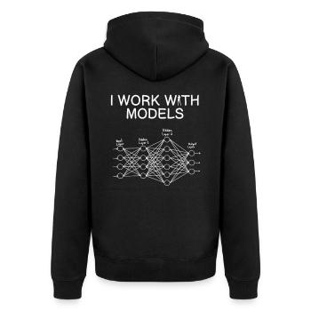 Lustiges Data Science Geschenk Netz - Unisex Premium Bio Zip Hoodie - Schwarz - Hinten - Nico (187cm)