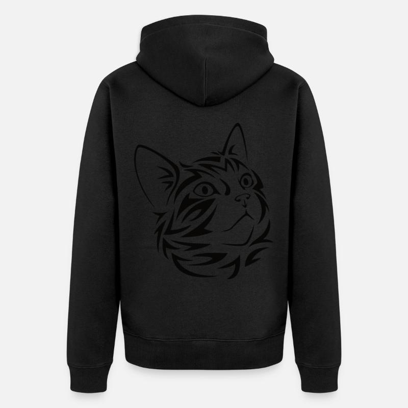 Katzenkopf Katzen chats chat - Veste à capuche bio Premium Unisexe - noir