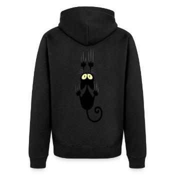 Chat chats rayures noël - Veste à capuche bio Premium Unisexe - noir - Dos - Nico (187cm)