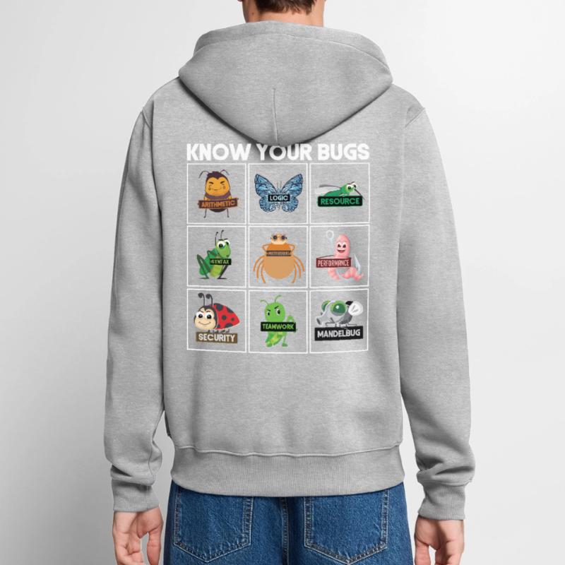 Know Your Bugs Programmierer Coding Unisex Premium Bio Zip Hoodie