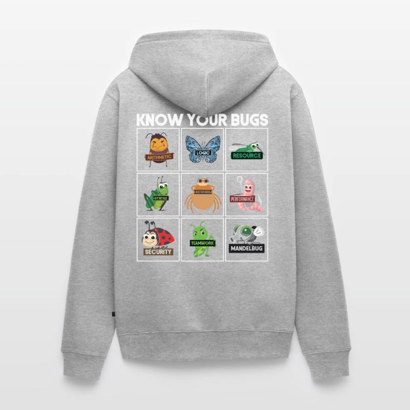 Know Your Bugs Programmierer Coding Unisex Premium Bio Zip Hoodie