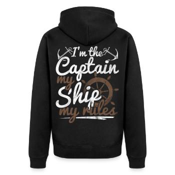Voilier capitaine mer bateau skipper régate océan - Veste à capuche bio Premium Unisexe - noir - Dos - Nico (187cm)