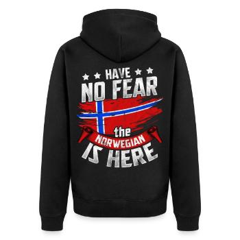 La Norvège honore fièrement les Vikings d'Oslo Nordic North Cape - Veste à capuche bio Premium Unisexe - noir - Dos - Nico (187cm)