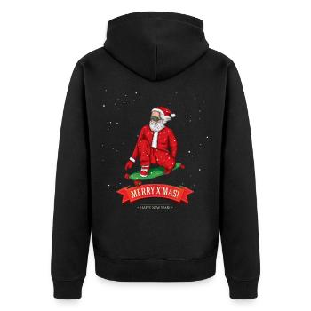 Santa skateboard Skateboard Skateboarding Noël - Veste à capuche bio Premium Unisexe - noir - Dos - Nico (187cm)