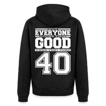 40th birthday man 40th birthday - Unisex Premium Organic Zip Hoodie - black - Back - Nico (187cm)