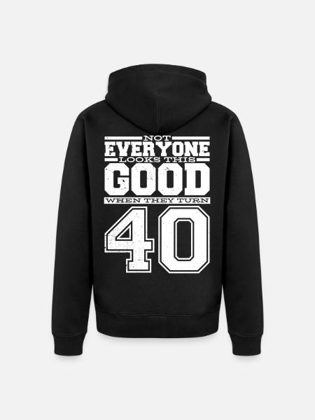40th birthday man 40th birthday - Unisex Premium Organic Zip Hoodie - black