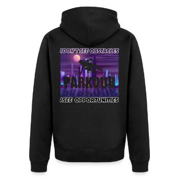 Parkour Freerunner Traceur Le Parcour gift idea - Unisex Premium Organic Zip Hoodie - black - Back - Nico (187cm)