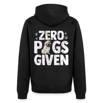 Carlin Confiant Pug Chien Pugs Chiot Race Mixte - Veste à capuche bio Premium Unisexe - noir - Dos - Nico (187cm)