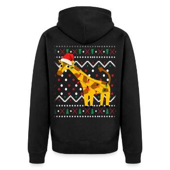 Noël laid girafe - Veste à capuche bio Premium Unisexe - noir - Dos - Nico (187cm)
