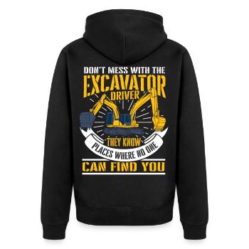 Bagger - Unisex Premium Bio Zip Hoodie - Schwarz - Hinten - Nico (187cm)