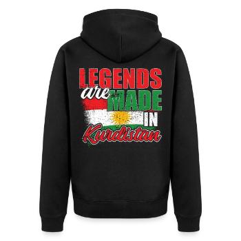 Kurdistan - Veste à capuche bio Premium Unisexe - noir - Dos - Nico (187cm)