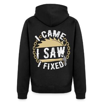 Carpenter - Unisex Premium Organic Zip Hoodie - black - Back - Nico (187cm)