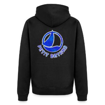 Little bastard - Unisex Premium Organic Zip Hoodie - black - Back - Nico (187cm)