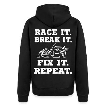 Drive Crash Repair Répéter Buggy RC - Veste à capuche bio Premium Unisexe - noir - Dos - Nico (187cm)