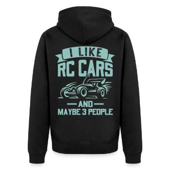 I like model cars, rc buggies and maybe 3 - Unisex Premium Organic Zip Hoodie - black - Back - Nico (187cm)
