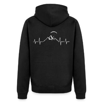 Fallschirm Gleitschirm Fallschirmspringer Geschenk - Unisex Premium Bio Zip Hoodie - Schwarz - Hinten - Nico (187cm)
