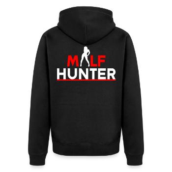 Lustiges versaute Sexsprüche Geschenk - Unisex Premium Bio Zip Hoodie - Schwarz - Hinten - Nico (187cm)