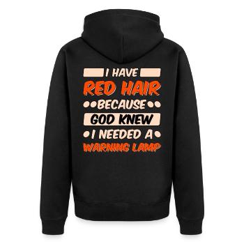 Team Ginger Beard Redhead Beard Red - Unisex Premium Organic Zip Hoodie - black - Back - Nico (187cm)