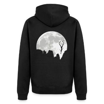 Scuba diving snorkeling scuba diving full moon moon - Unisex Premium Organic Zip Hoodie - black - Back - Nico (187cm)