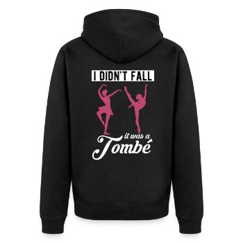 Ballett - Unisex Premium Bio Zip Hoodie - Schwarz - Hinten - Nico (187cm)