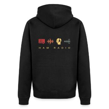 HAM Radio Ham Radio Radio Amateur Cadeau Rétro - Veste à capuche bio Premium Unisexe - noir - Dos - Nico (187cm)