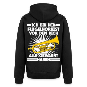 Flügelhorn lustiger Flügelhornist Spruch - Unisex Premium Bio Zip Hoodie - Schwarz - Hinten - Nico (187cm)