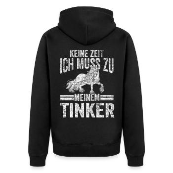 Tinker Pferd Pferdebesitzer Reitverein Reiten Gesc - Unisex Premium Bio Zip Hoodie - Schwarz - Hinten - Nico (187cm)