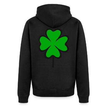 Four-leaf clover lucky clover clover New Year - Unisex Premium Organic Zip Hoodie - black - Back - Nico (187cm)