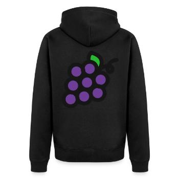 Trauben Geschenk Obst Gesund Vegan Frucht Traube - Unisex Premium Bio Zip Hoodie - Schwarz - Hinten - Nico (187cm)