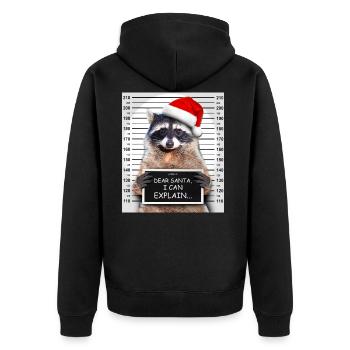 Dear Santa I Can Explain Lustiges Weihnachten Wasc - Unisex Premium Bio Zip Hoodie - Schwarz - Hinten - Nico (187cm)