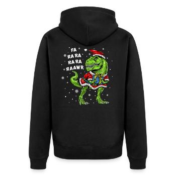 Dinosaur Christmas Fa Ra Ra Rawr T rex Santa Boys - Unisex Premium Bio Zip Hoodie - Schwarz - Hinten - Nico (187cm)