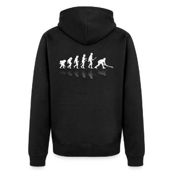 Cadeau de hockey sur l’évolution - Veste à capuche bio Premium Unisexe - noir - Dos - Nico (187cm)