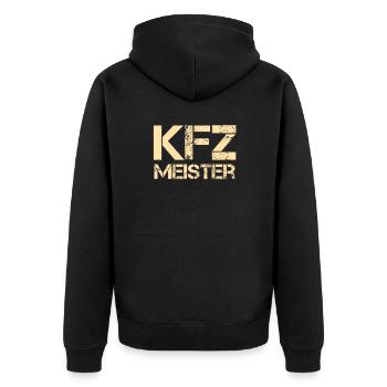 Kfz Meister Auto Mechaniker Sprüche Automechaniker - Unisex Premium Bio Zip Hoodie - Schwarz - Hinten - Nico (187cm)
