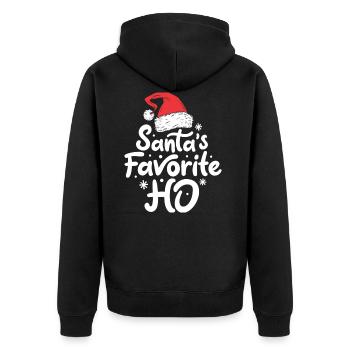 Santas Favorite Ho Funny Christmas Women Xmas Sant - Unisex Premium Bio Zip Hoodie - Schwarz - Hinten - Nico (187cm)
